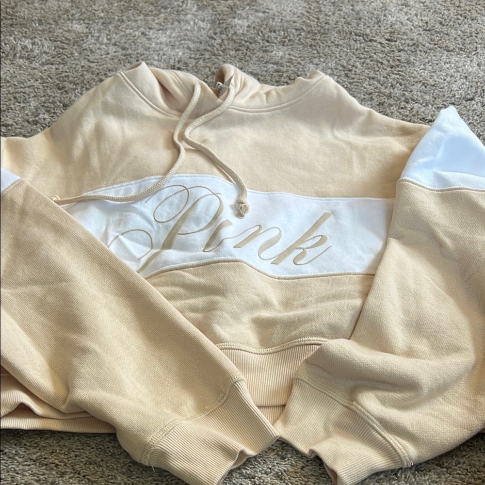 PINK Victoria's Secret Cream and White Cowl Neck Sweater